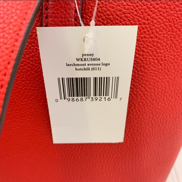 kate spade red leather Larchmont Ave Penny tote - Picture 4 of 4